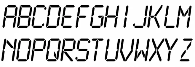 LCDMono2 Normal Caratteri MINUSCOLO