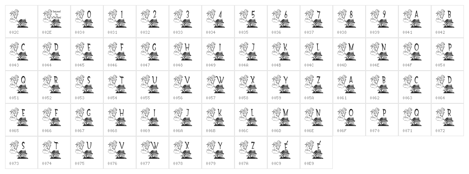 LCR America's Angel  LSF Character Map