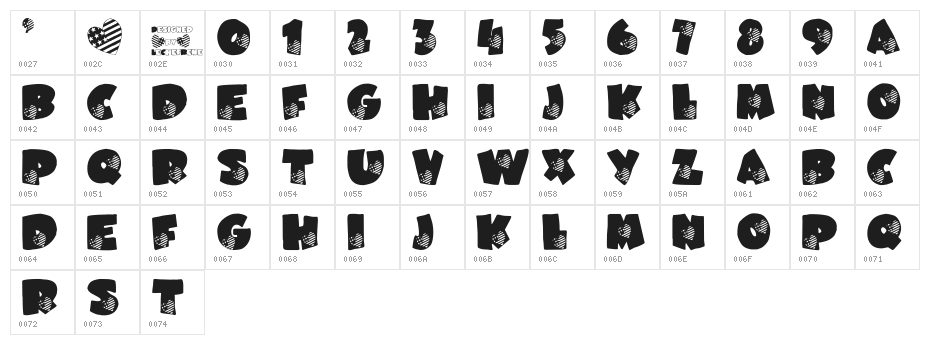 LCR America's Heart LSF Character Map