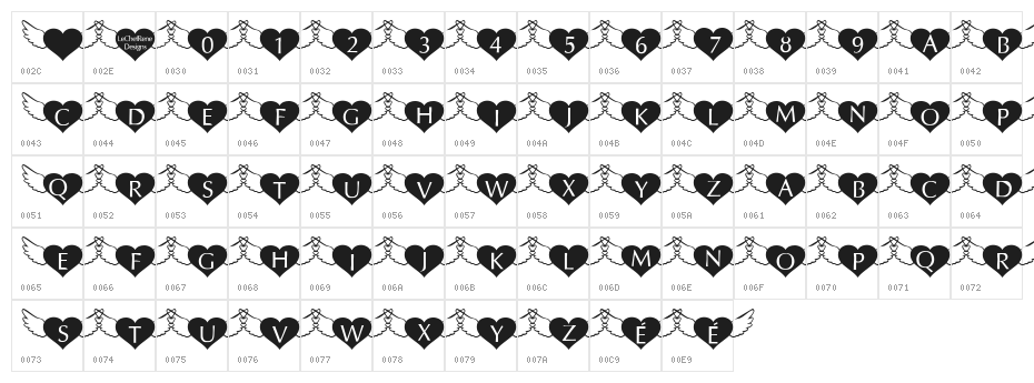LCR Angelic Hearts Character Map
