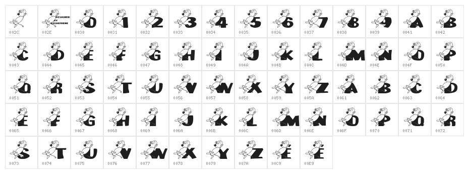 LCR Awww Lexy! Character Map