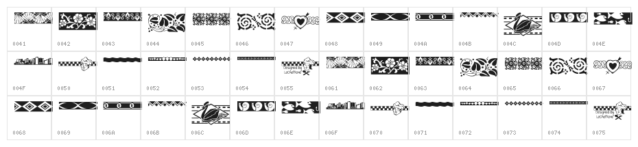 LCR Border Designz Character Map