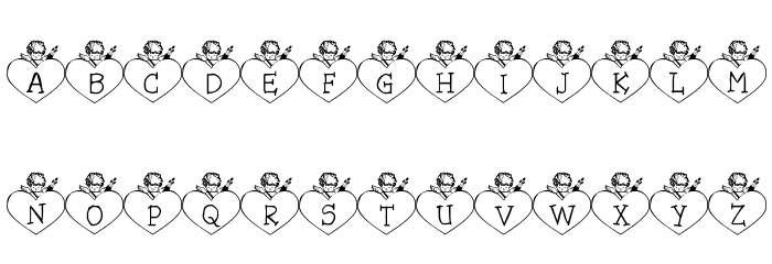 LCR Cupid's Heart Font LOWERCASE