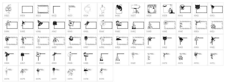 LCR Frightful Frames  Character Map