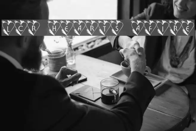 LCR Hearts Afire Font examples