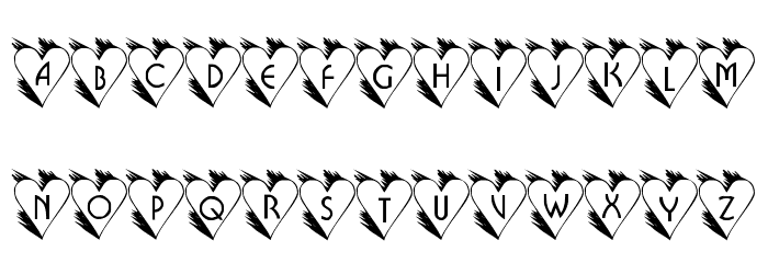 LCR Hearts Afire Font LOWERCASE