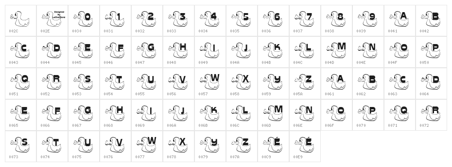 LCR Just Duckie Character Map
