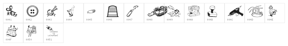 LCR Lesley's Crafts Character Map