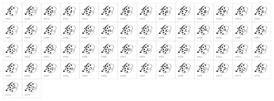 LCR Luv To Paint Character Map