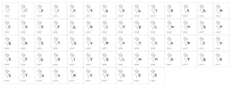 LCR Maya's Letters Character Map