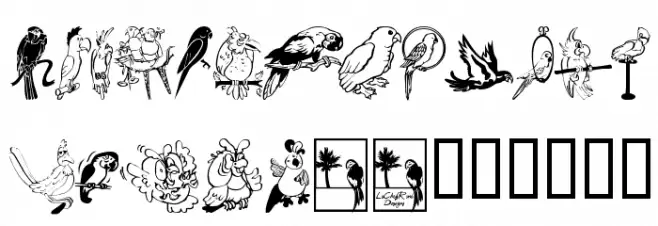 LCR Parrot Talk Schriftart Groß