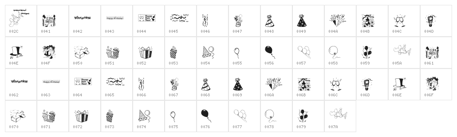 LCR Party Dings Character Map