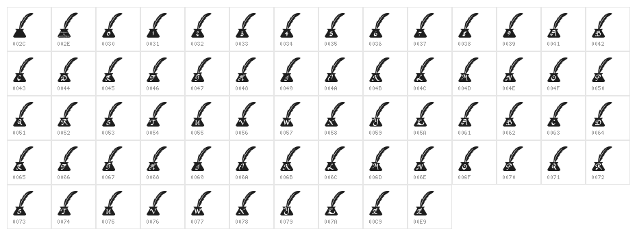 LCR Presidential Pen Character Map