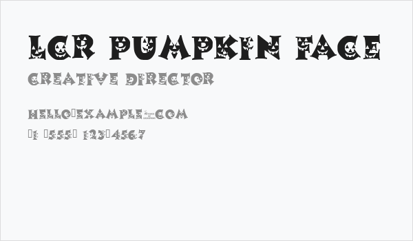 LCR Pumpkin Face Business Card