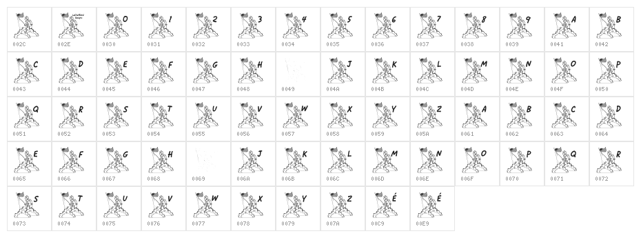 LCR She Proudly Waves LSF Character Map