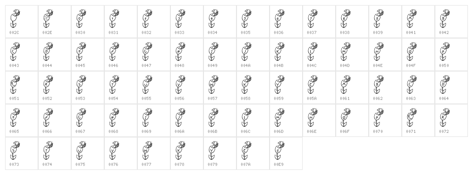 LCR Tulipz Character Map