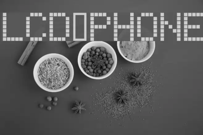 lcd phone Font examples