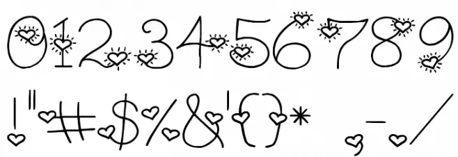 LD Heart Throb Font OTHER CHARS