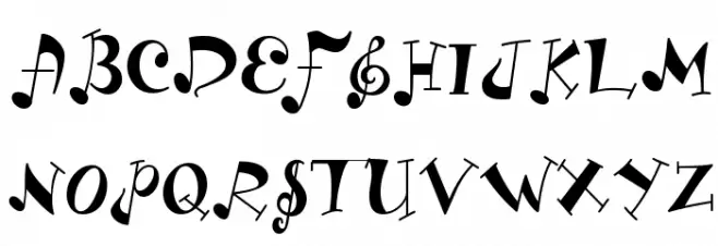 LD Music Шрифта ВЕРХНИЙ