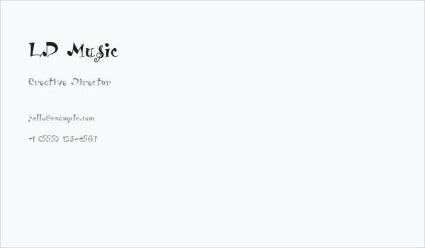 LD Music Business Card