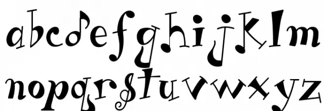 LD Music Schriftart Kleinbuchstaben