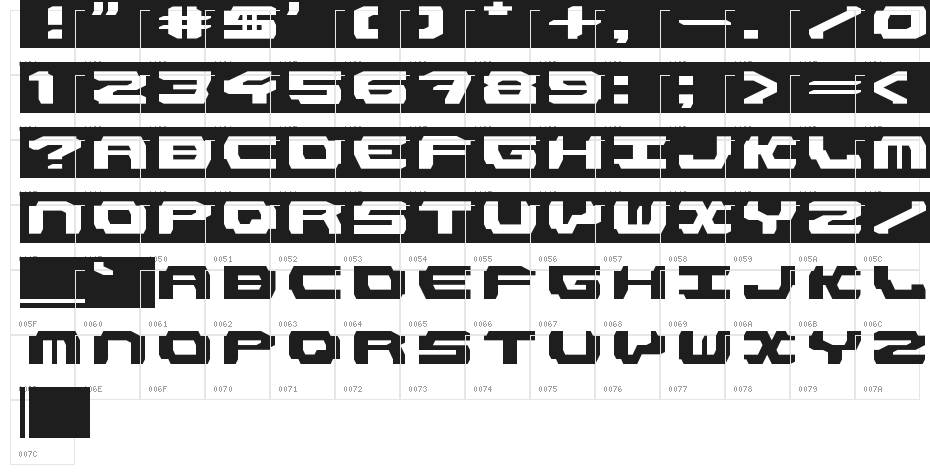 LDR#1 Regular Character Map