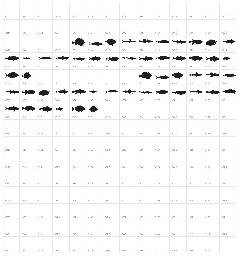 LE FISH Character Map