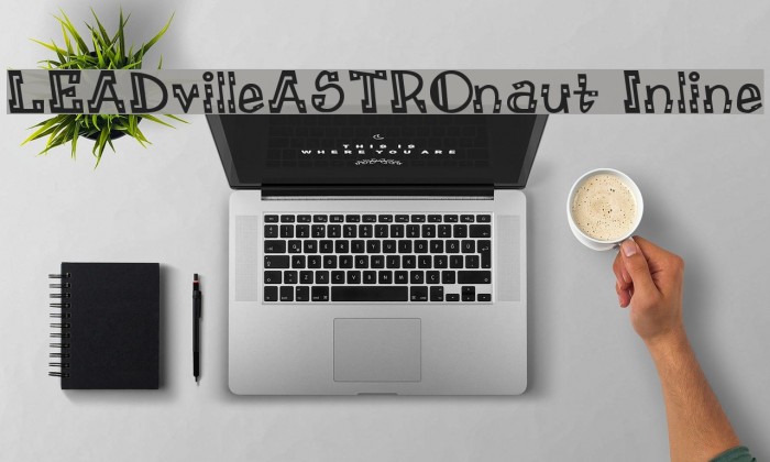 LEADvilleASTROnaut Inline Font examples