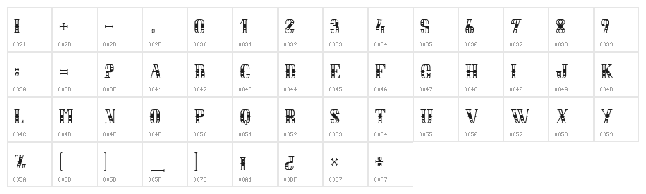 LEBALDESCOCHONS Character Map
