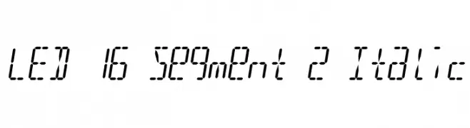 LED 16 Segment 2 Italic  Descarca Fonturi Gratis