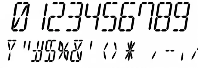 LED 16 Segment 2 Italic Schriftart Anderer Schreiben