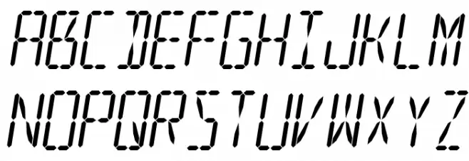 LED 16 Segment 2 Italic फ़ॉन्ट अपरकेस
