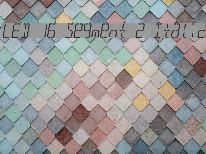 LED 16 Segment 2 Italic Font examples