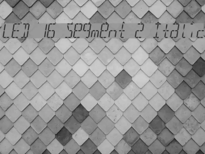LED 16 Segment 2 Italic Schriftart examples