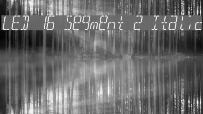 LED 16 Segment 2 Italic Schriftart examples