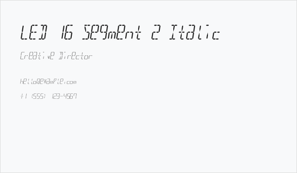 LED 16 Segment 2 Italic Business Card