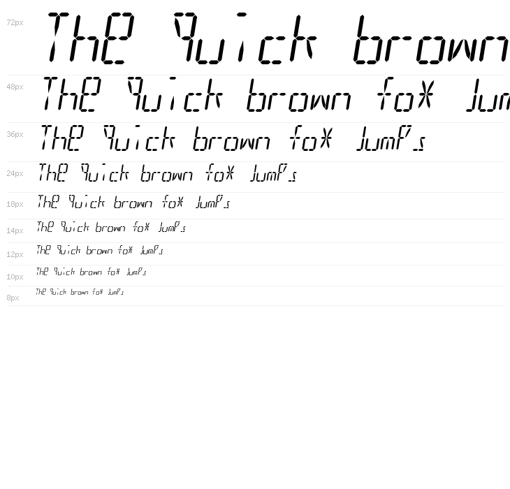 LED 16 Segment 2 Italic Waterfall