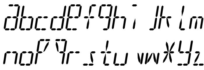 LED 16 Segment 2 Italic Font LOWERCASE