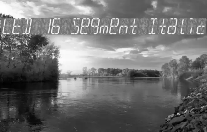 LED 16 Segment Italic Font examples