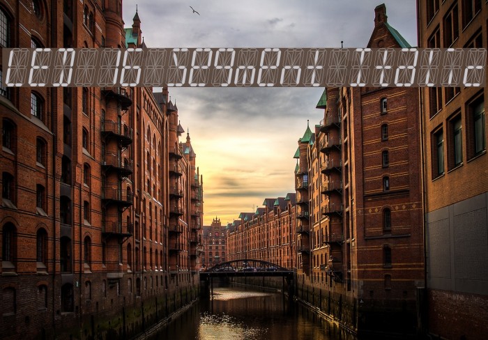 LED 16 Segment Italic Font examples