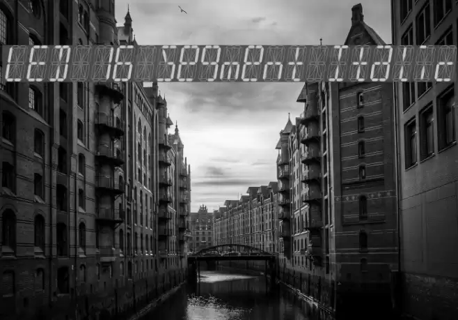 LED 16 Segment Italic Font examples