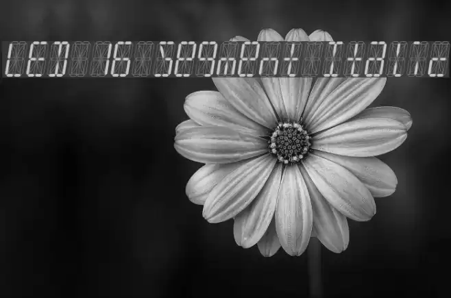 LED 16 Segment Italic Font examples