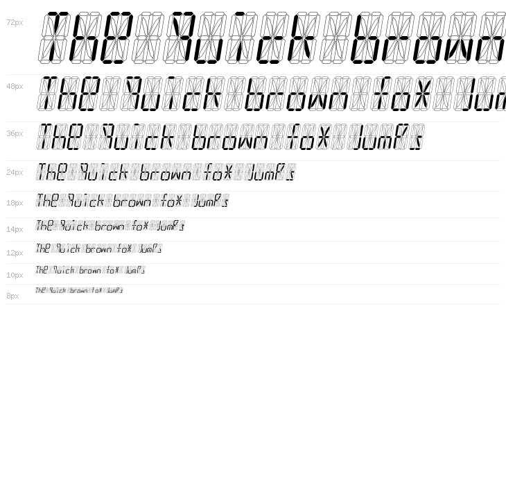 LED 16 Segment Italic Waterfall