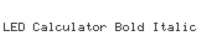 LED Calculator Bold Italic  免费字体下载