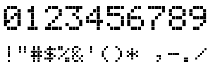 LED Calculator Bold Italic Font OTHER CHARS