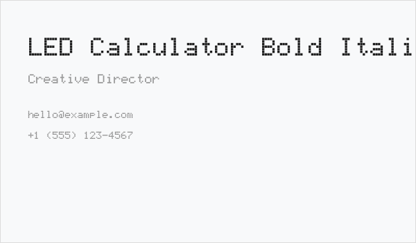 LED Calculator Bold Italic Business Card