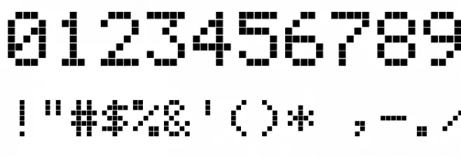 LED Calculator Font OTHER CHARS