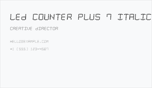 LED Counter Plus 7 Italic Business Card