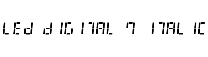 LED Digital 7 Italic  les polices de caractères gratuit tlcharger