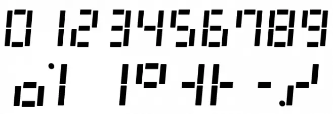 LED Digital 7 Italic Font OTHER CHARS